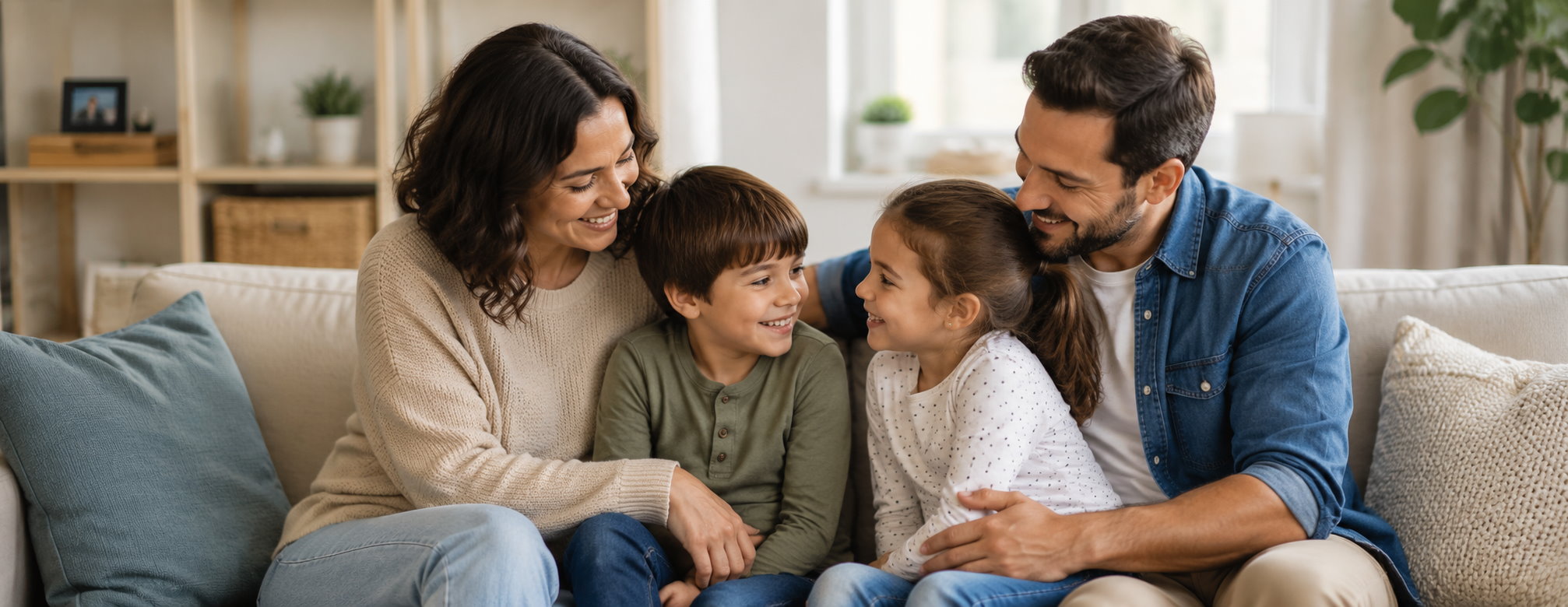 Famiglie con bambini in un momento sereno di condivisione